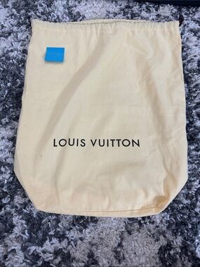Louis Vuitton Cream Dust Bag with Black Logo